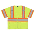 S683 Aware Wear ANSI Class 3 Hi Viz Lime Mesh Vest with Zipper (Medium)